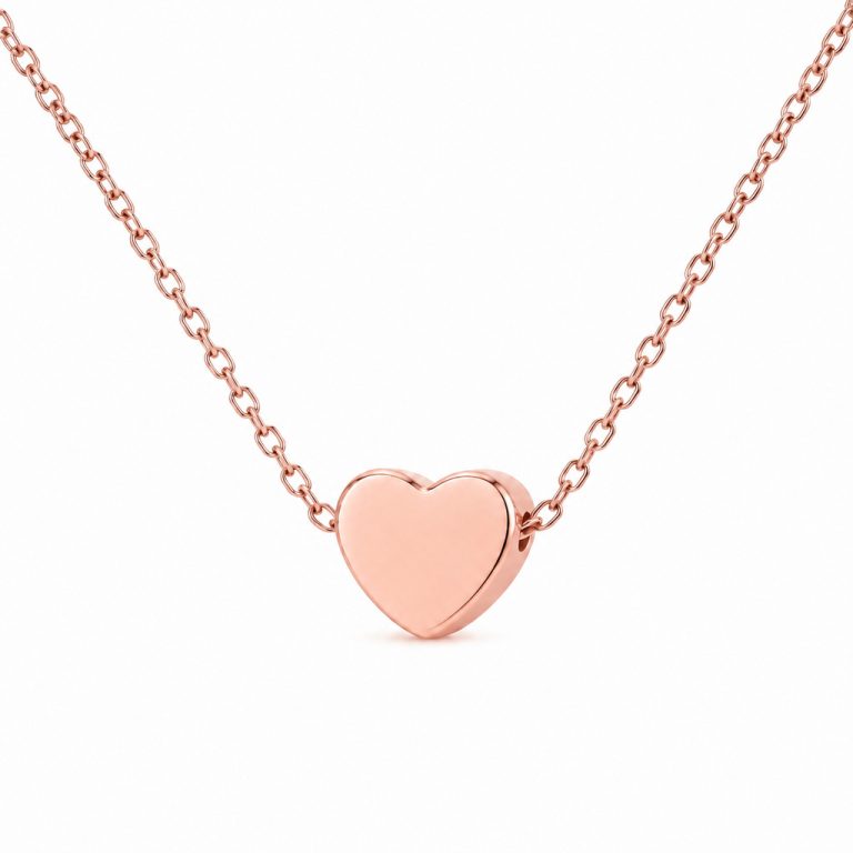 LGT JWLS Rosegoudkleurige Dames Ketting met Kleine Gladde Harthanger