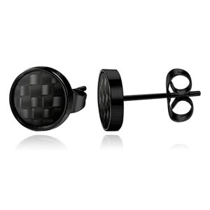 LGT JWLS Stud Oorbellen – Carbon Zwart-8mm