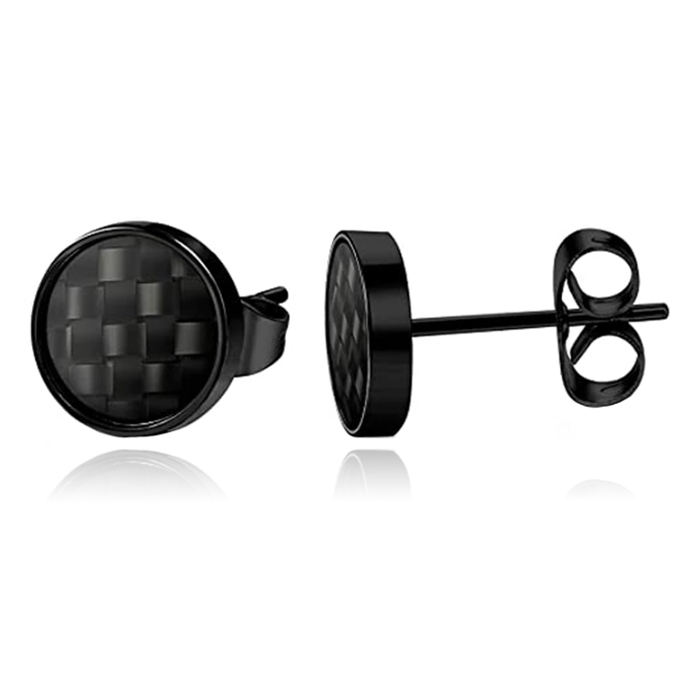 LGT JWLS Stud Oorbellen – Carbon Zwart-8mm