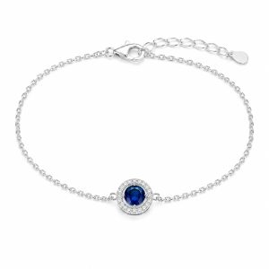 LGT JWLS Zilverkleurige Dames Armband met Blauwe Zirkonia