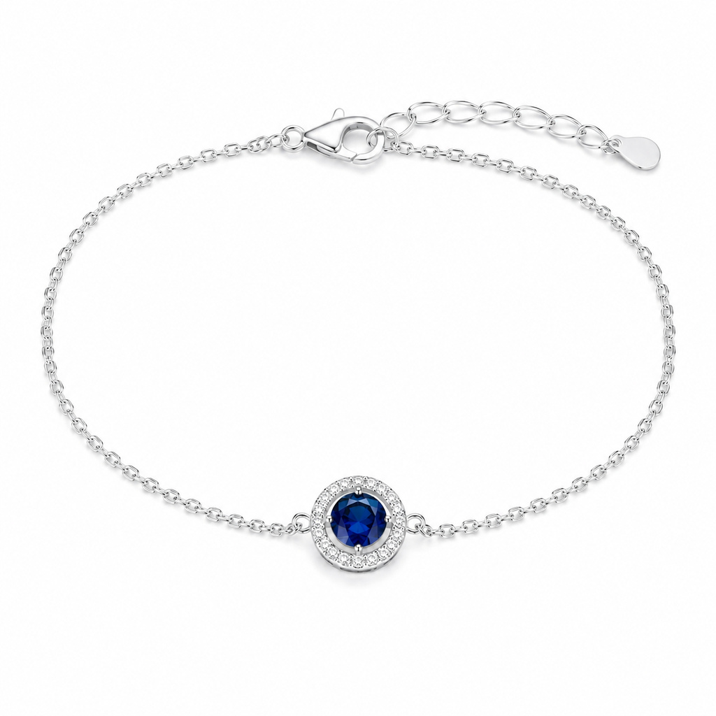 LGT JWLS Zilverkleurige Dames Armband met Blauwe Zirkonia