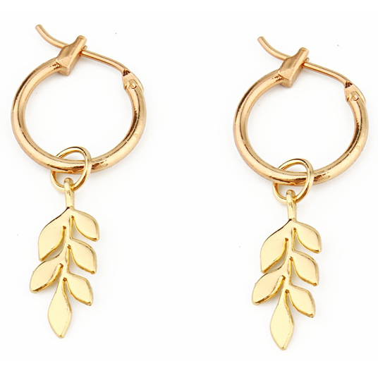 LGT Jewels Damesoorbellen met Goudkleurig Blad