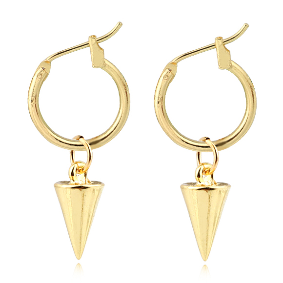 LGT Jewels Damesoorbellen met Puntige Goudkleurige Hanger