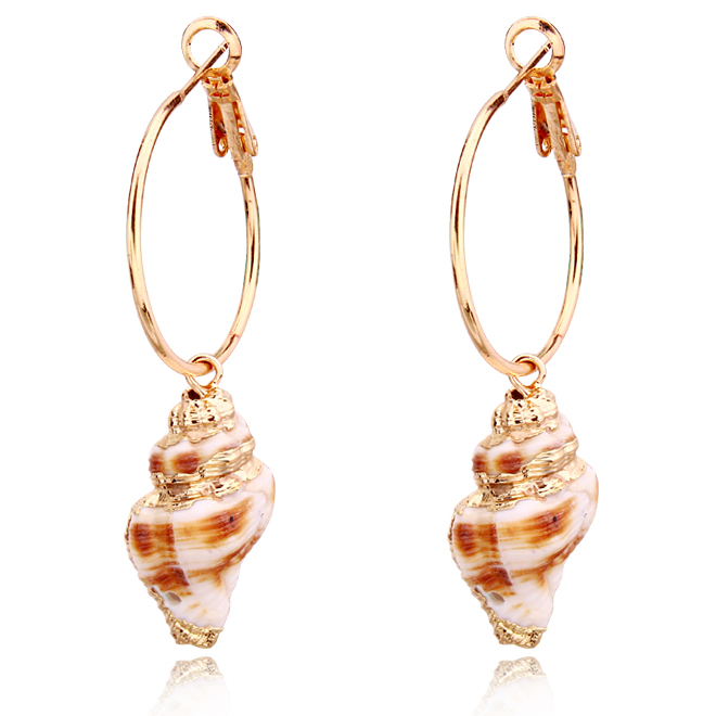 LGT Jewels damesoorbellen met Spiraalvormige Schelp