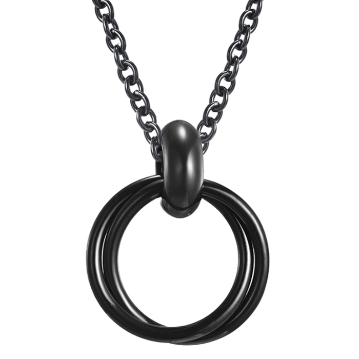 LGT Jewels Dubbele Cirkel kettinghanger RVS Zwart