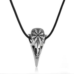 LGT Jewels heren ketting Edelstaal Kraai Schedel Amulet