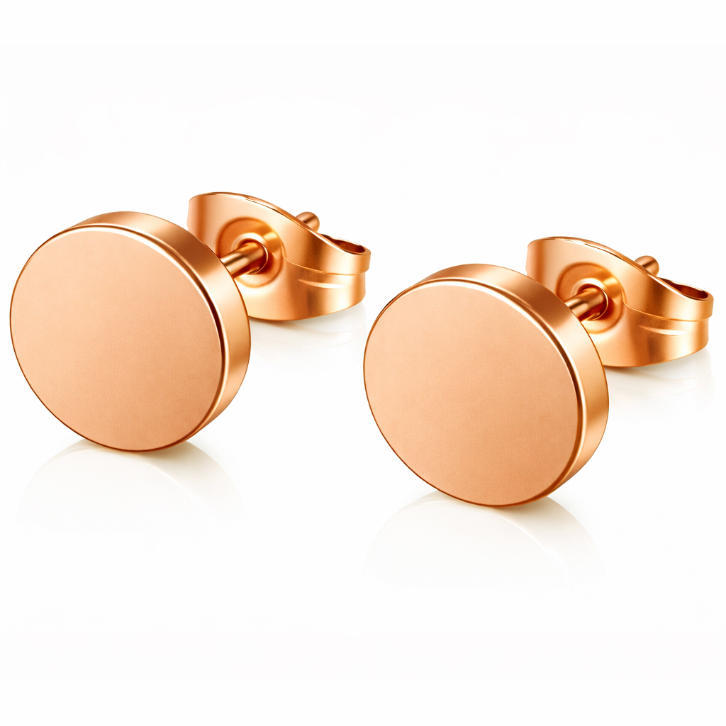 LGT Jewels Ronde oorknoppen Edelstaal Rose-12mm