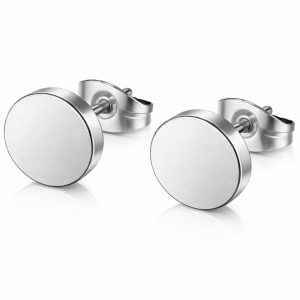 LGT Jewels Ronde oorknoppen Edelstaal Zilverkleurig-8mm