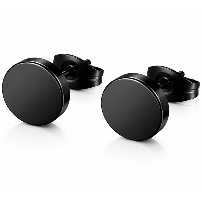 LGT Jewels Ronde oorknoppen Edelstaal Zwart-6mm