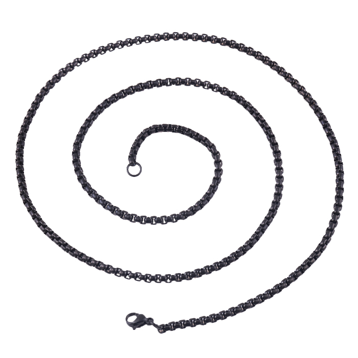 LGT Jewels schakel ketting Edelstaal Venetiaans Zwart – 4mm – 56cm
