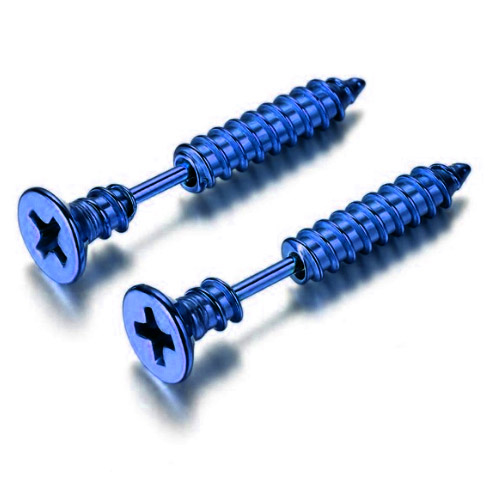 LGT Jewels Schroef oorbellen Blauw