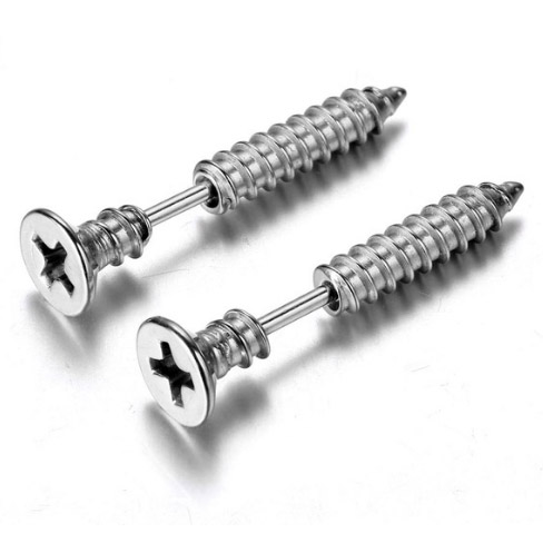 LGT Jewels Schroef oorbellen Zilver