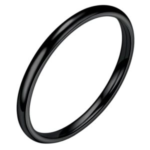 LGT Jewels smalle stalen ring Zwart 2mm-18mm