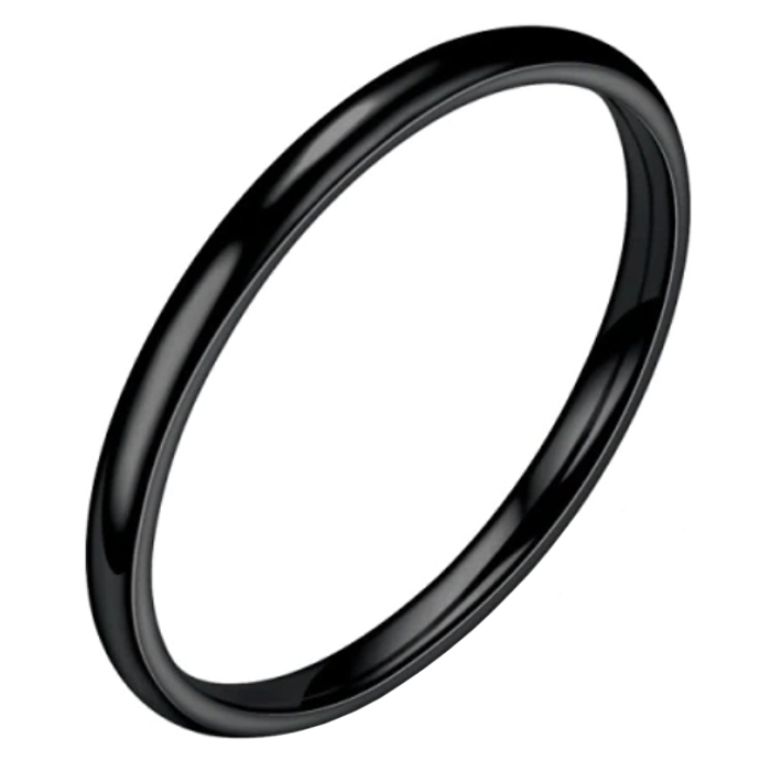 LGT Jewels smalle stalen ring Zwart 2mm-17mm
