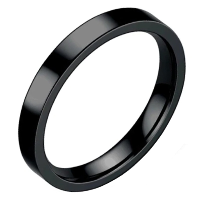 LGT Jewels smalle stalen ring Zwart 3mm-15mm