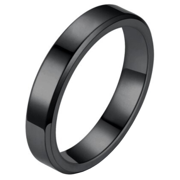 LGT Jewels smalle stalen ring Zwart 4mm-23mm