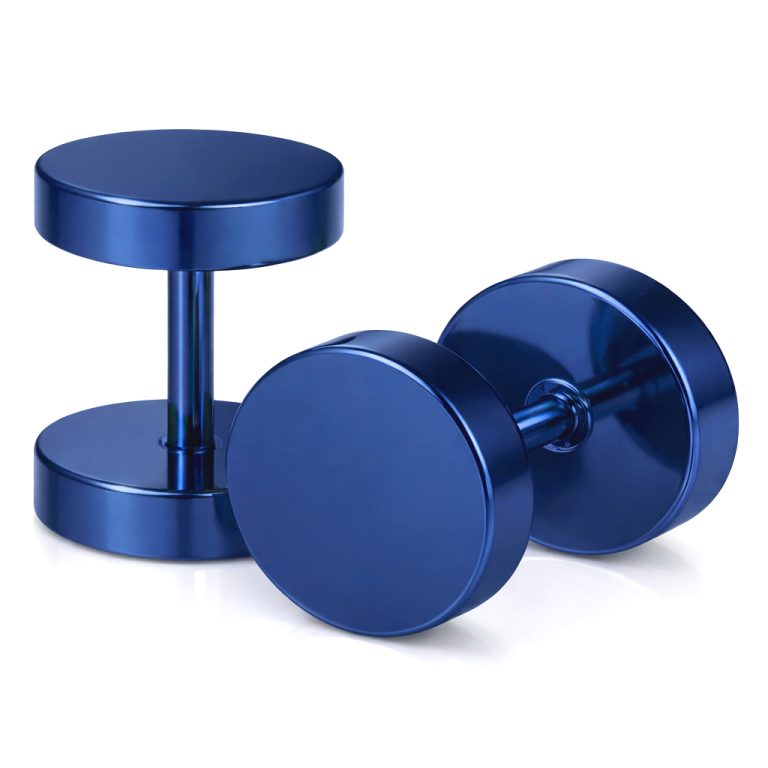 LGT Jewels Stud oorbellen Edelstaal blauw 6mm