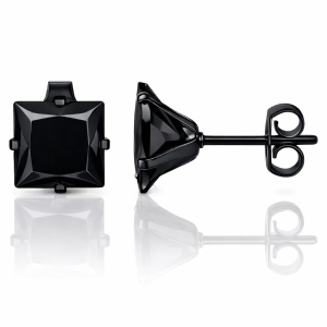 LGT JWLS Classic Stud Oorbellen Vierkant – Zwart-6mm