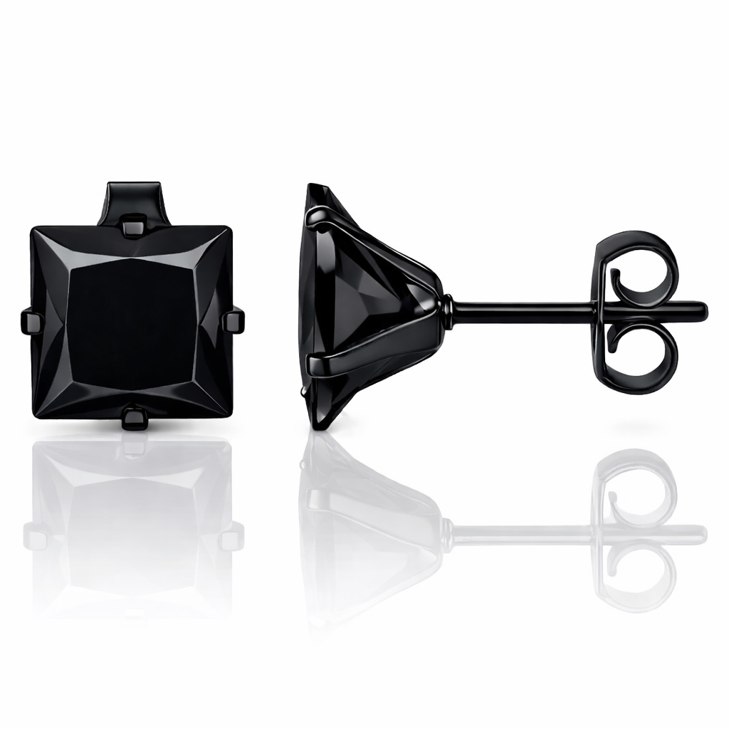 LGT JWLS Classic Stud Oorbellen Vierkant – Zwart-6mm