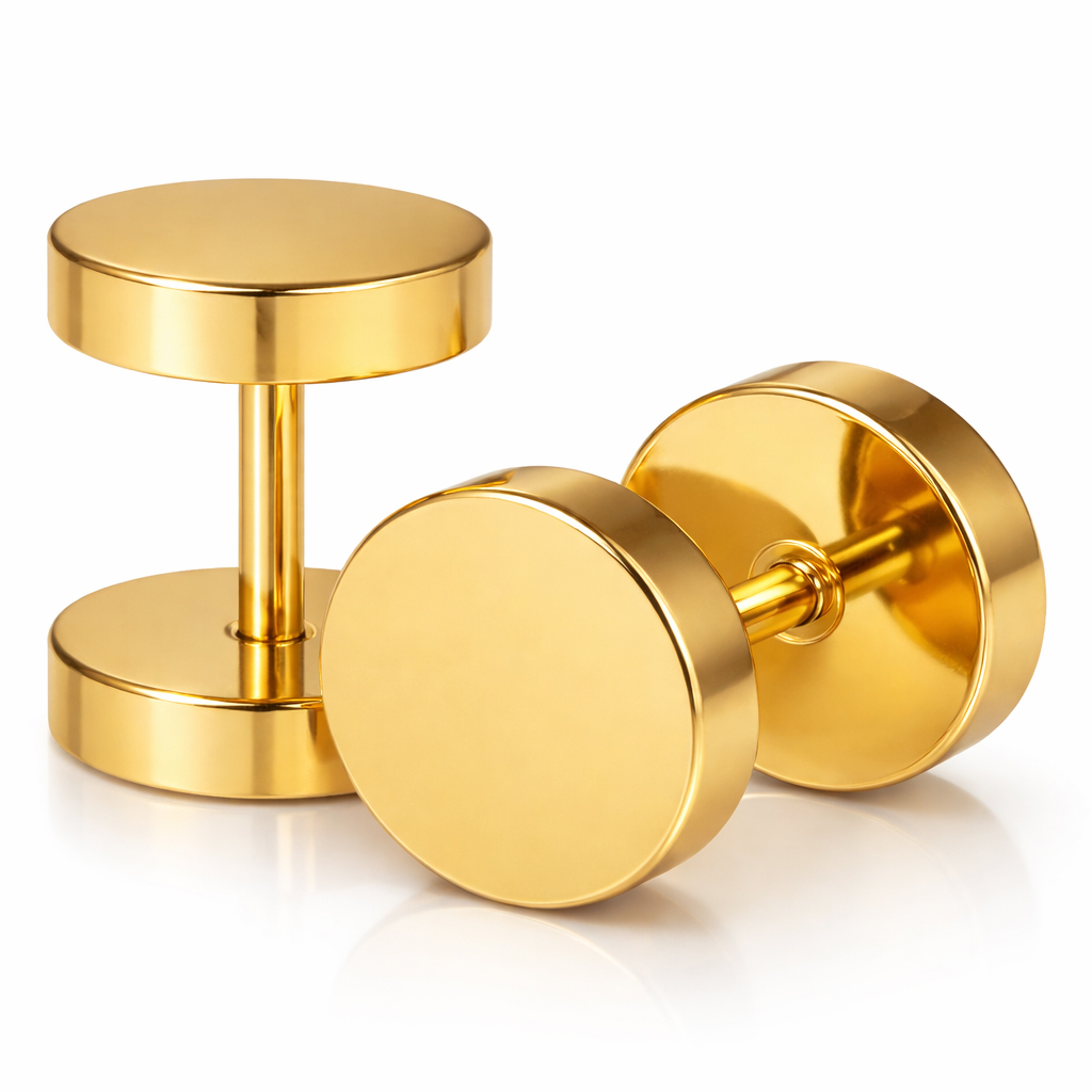 LGT Jewels Stud oorbellen Edelstaal Goudkleurig 6mm