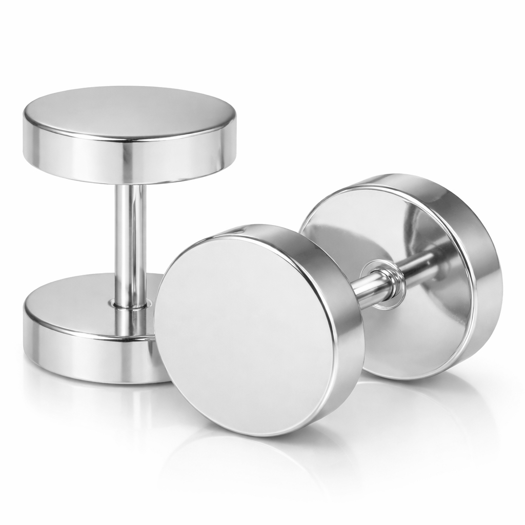 LGT Jewels Stud oorbellen Edelstaal zilverkleurig 8mm