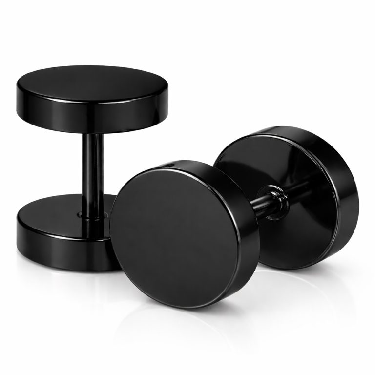 LGT Jewels Stud oorbellen Edelstaal zwart 12mm