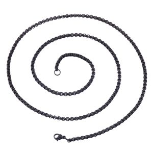 LGT Jewels schakel ketting Edelstaal Venetiaans Zwart – 2mm – 66cm