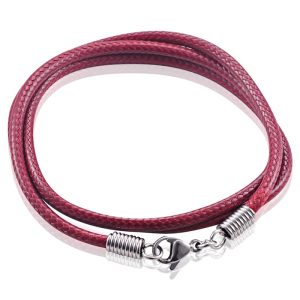 LGT Jewels waxkoord ketting Bordeauxrood – 2.5mm-65cm