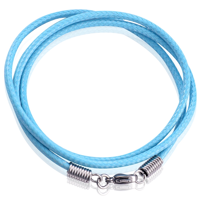 LGT Jewels waxkoord ketting Lichtblauw – 2.5mm-55cm
