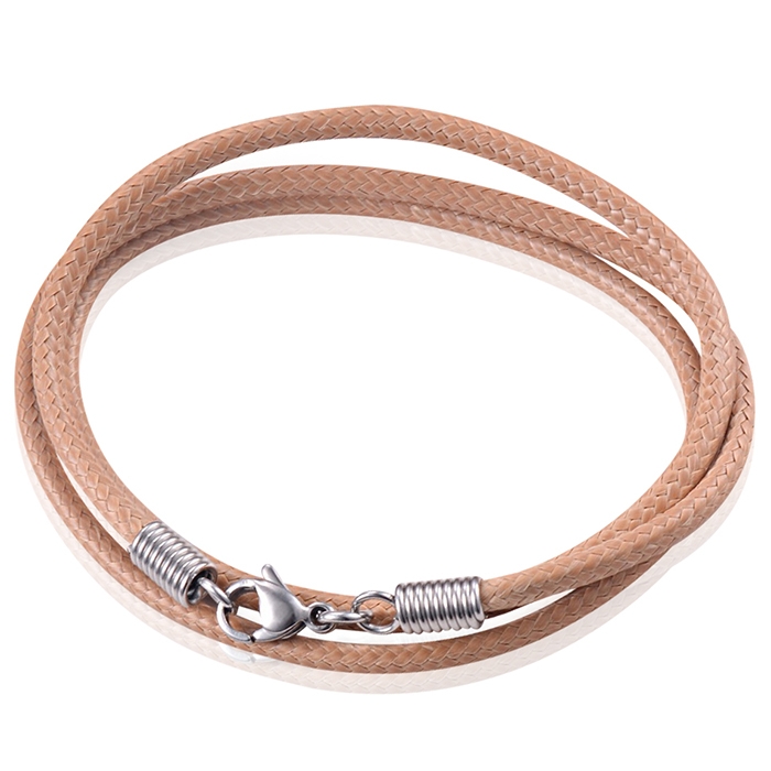 LGT Jewels waxkoord ketting Lichtbruin – 2.5mm-55cm