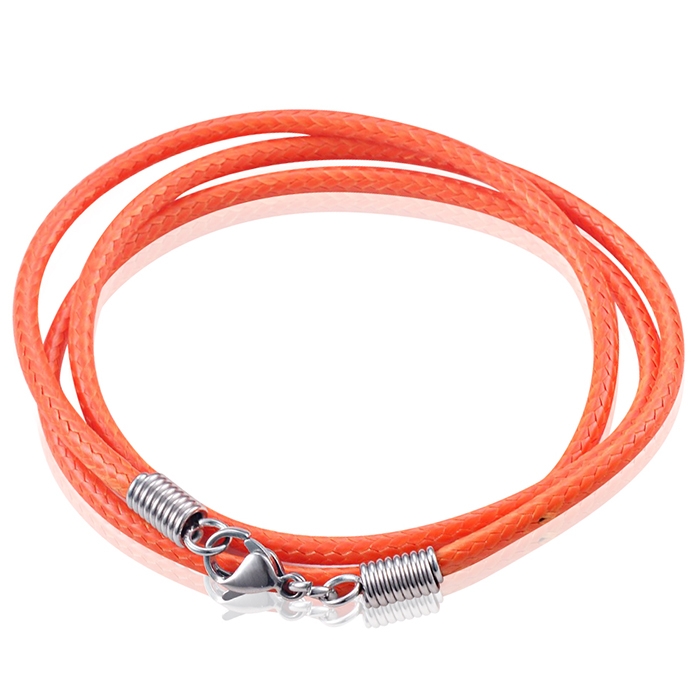 LGT Jewels waxkoord ketting Oranje- 2.5mm-65cm