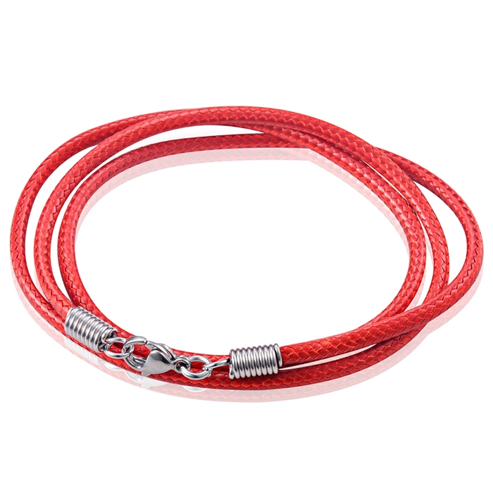 LGT Jewels waxkoord ketting Rood- 2.5mm-65cm