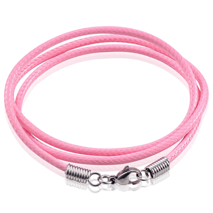 LGT Jewels waxkoord ketting Roze – 2.5mm-65cm