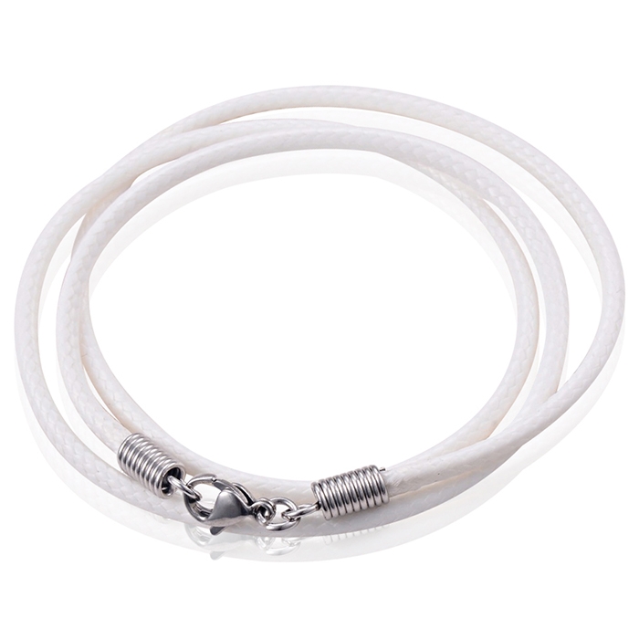 LGT Jewels waxkoord ketting Wit – 2.5mm-55cm