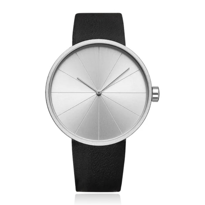 LGT JWLS Business Horloge – Zwart Leren Band, Zilver Uurwerk
