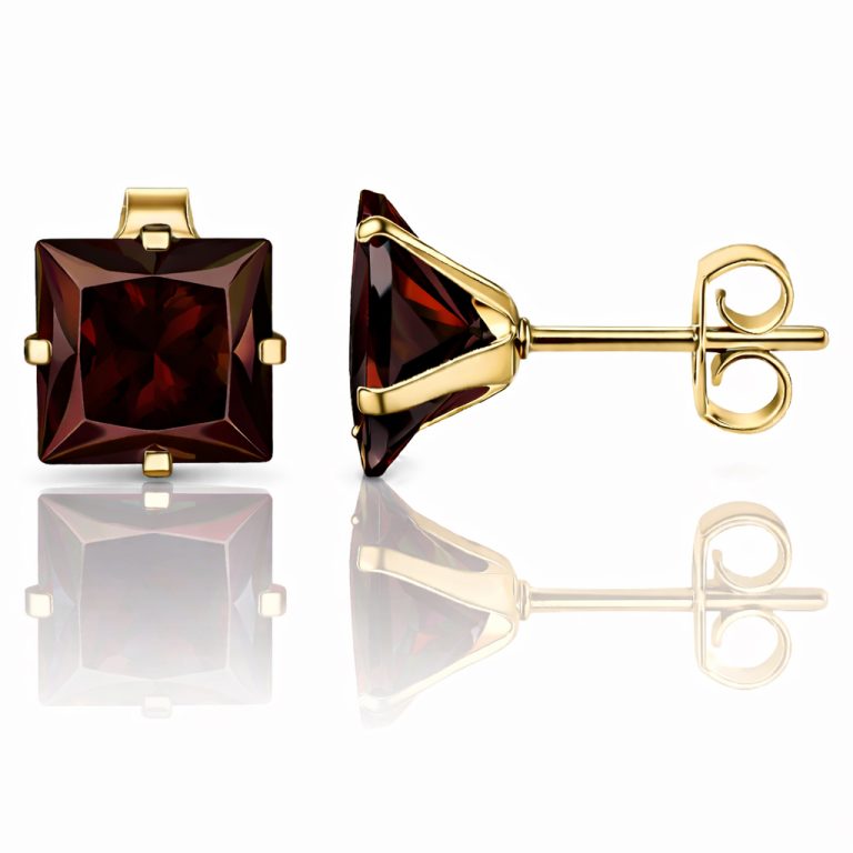 LGT JWLS Classic Stud Oorbellen Vierkant – Rood Goud-6mm