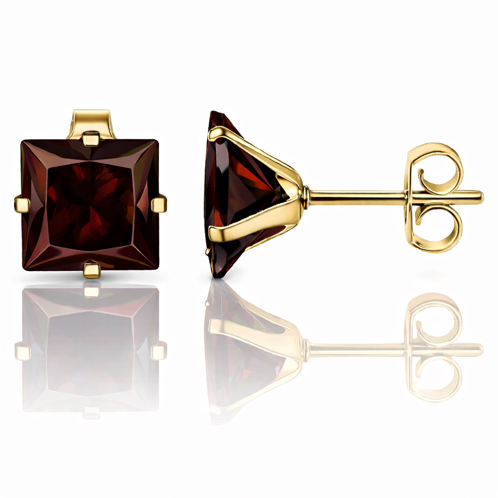 LGT JWLS Classic Stud Oorbellen Vierkant – Rood Goud-4mm