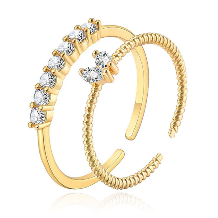 LGT JWLS Dames Ringenset: Set van twee Ringen – Goudkleurig