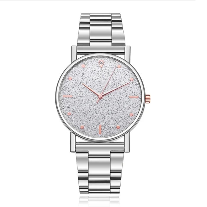 LGT JWLS Dameshorloge – Sterrenhemel Design – Zilver & Rose Goud