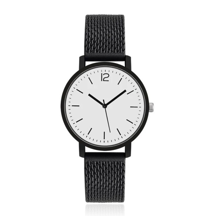 LGT JWLS Dameshorloge met Silicone Band – Zwarte Band, Witte Wijzerplaat, Zwarte Uuraanduiding en Wijzers