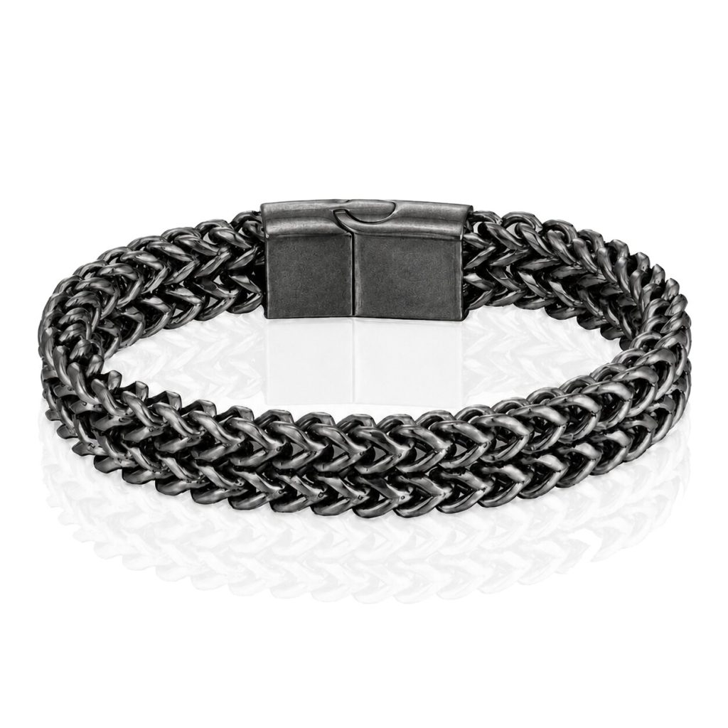 LGT JWLS Heren Armband – Dubbele Curb Chain van Retro Zilver Edelstaal-19cm