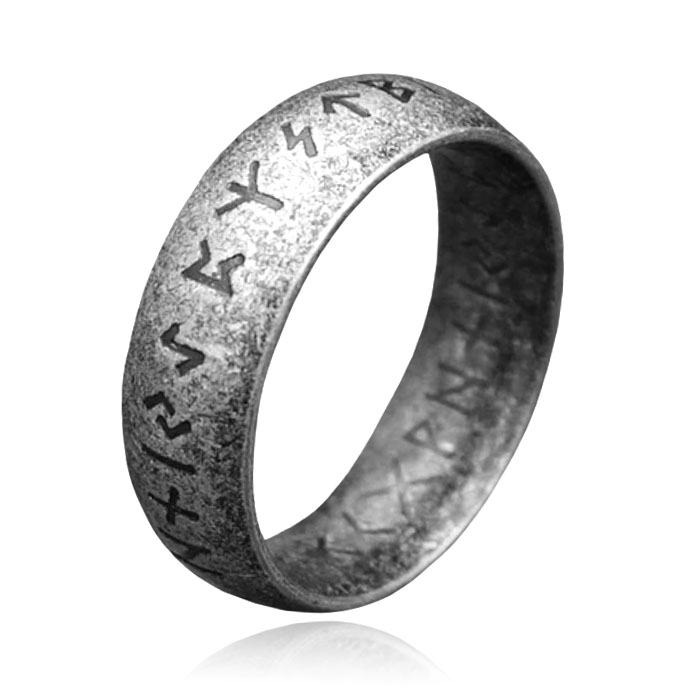 LGT JWLS Heren Ring – Ancient Runic Silver-18mm