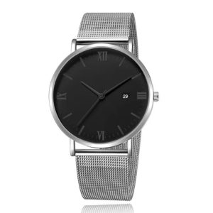 LGT JWLS Herenhorloge met Zilveren Mesh Band – Zwart Uurwerk
