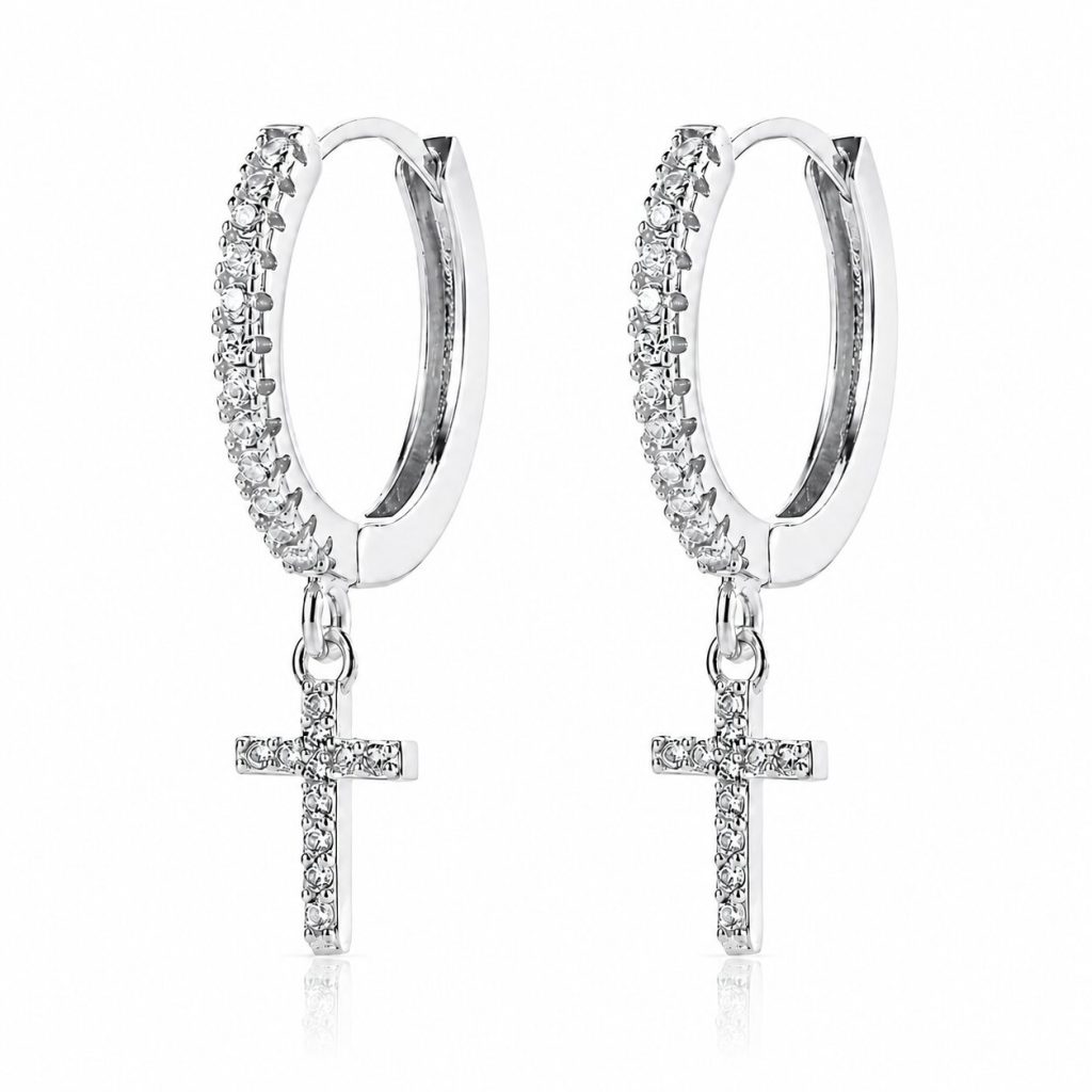 LGT JWLS Oorringen met Kruis Hanger – Cross Silver