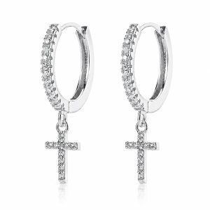 LGT JWLS Oorringen met Kruis Hanger – Cross Silver