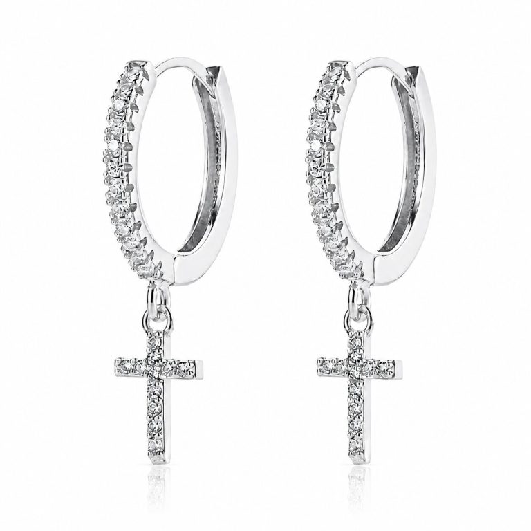 LGT JWLS Oorringen met Kruis Hanger – Cross Silver