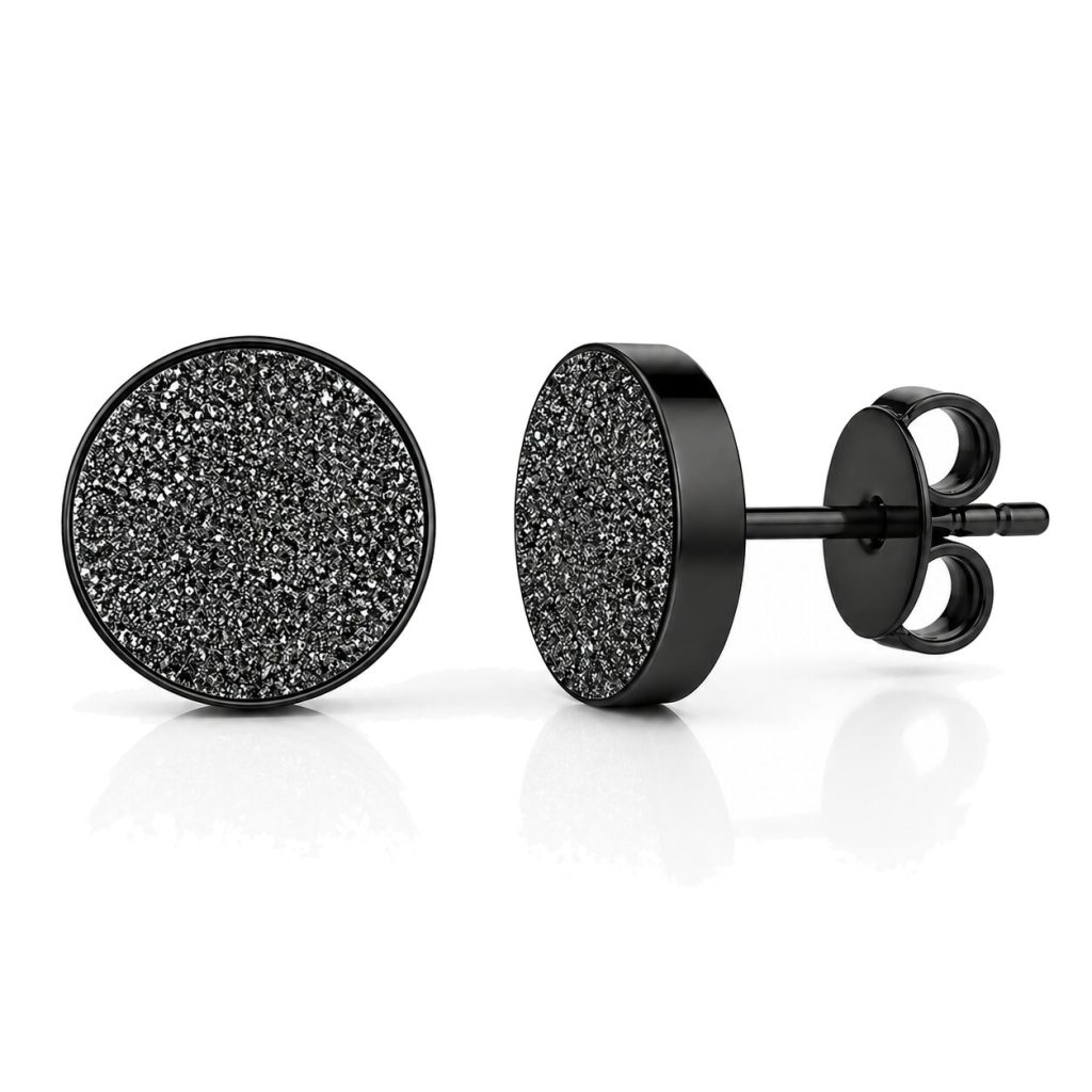 LGT JWLS Stud Oorbellen – 6mm Mat Zwart