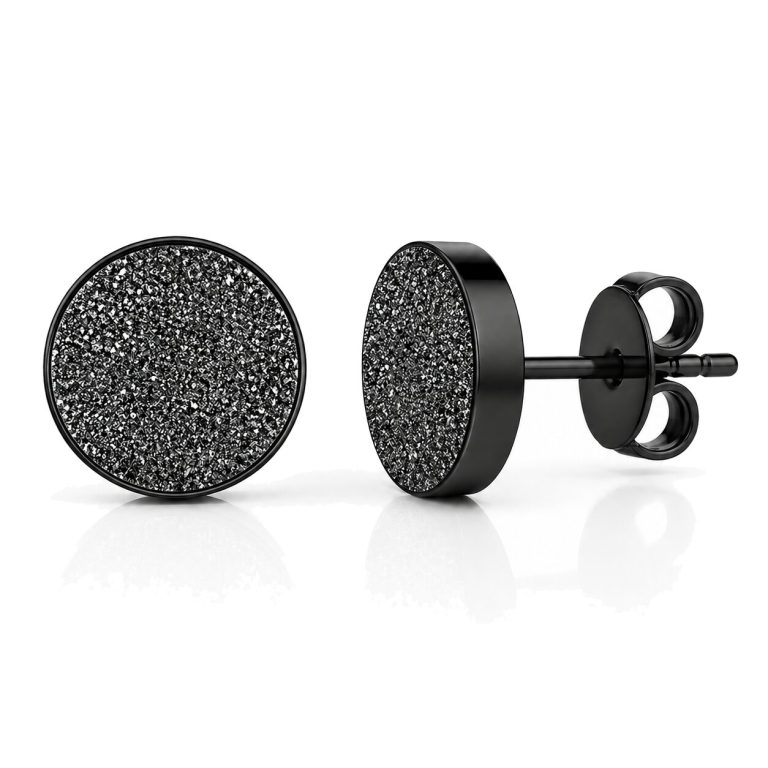 LGT JWLS Stud Oorbellen – 6mm Mat Zwart