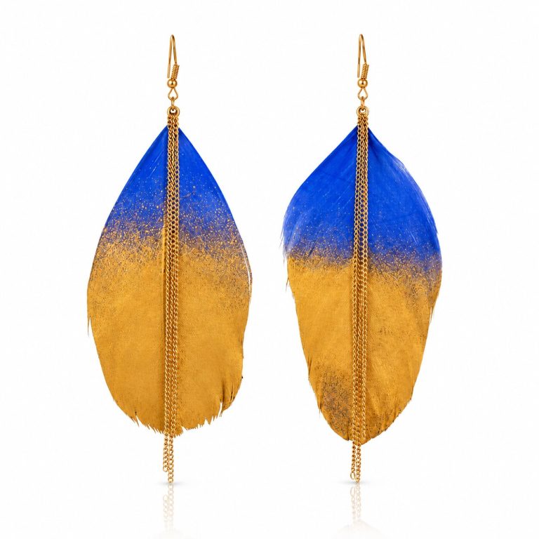 LGT JWLS Veer Oorbellen met Kwastjes – Felblauw
