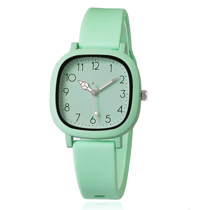 LGT Mintgroen horloge – comfortabele siliconen band en soft square kast